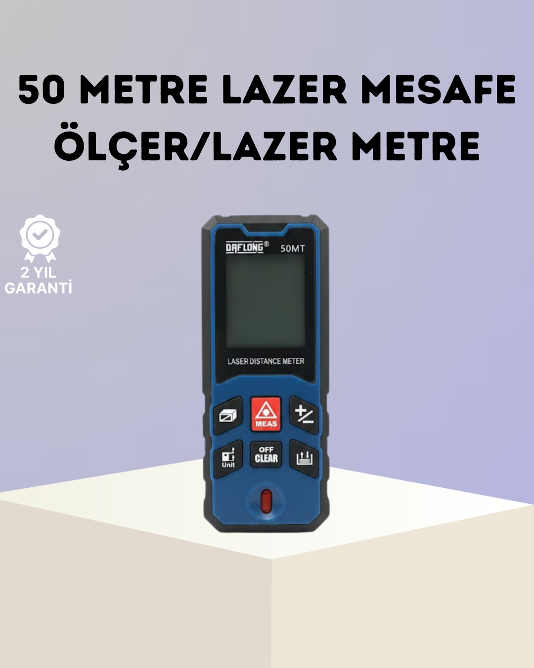 Lazer Metre 50 MT Hassas ve Hızlı Ölçüm Özellikli