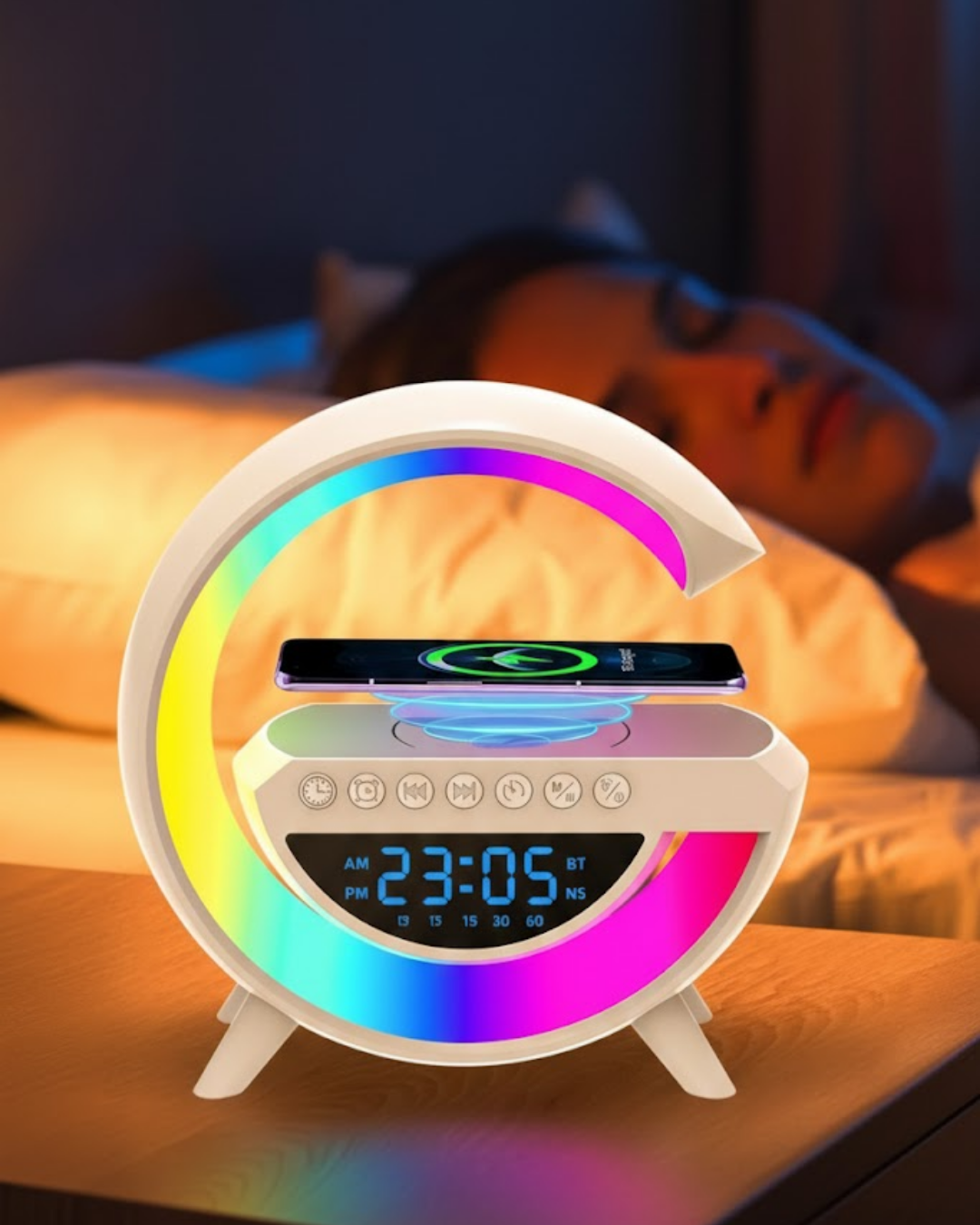 RGB Işıklı Kablosuz Hoparlör Bluetooth USB FM TF Kart Destekli