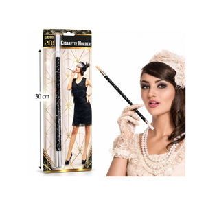 30 Cm Siyah Payetli Tutacağı – 1920’ler Gatsby Parti Aksesuarı